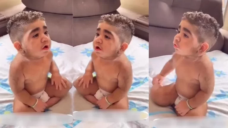 “He is a gorgeous baby” – Video of 11month-old child with facial hair sparks reactions online (Watch)