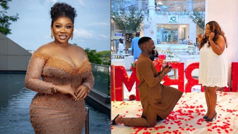 Congratulations messages pour in as actress Wumi Toriola gets engaged to lover (Photos)