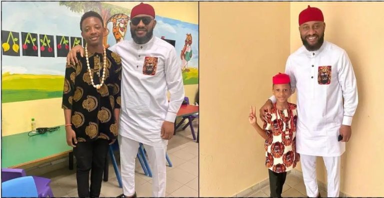 Yul Edochie pays children a surprise visit in school after months apart