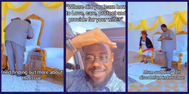 Nigerian man shows how his parents taught him to love his wife, video wows many (Watch)