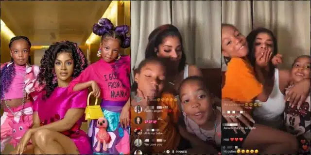 Adorable moment Venita’s daughters appreciate fans during live session (Video)