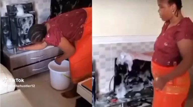 Furious man queries maid for using water and soap to wash his TV, laptop (Video)