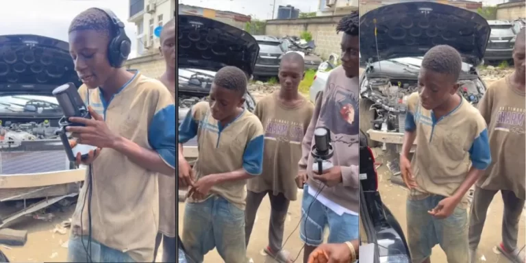 “Return of Mohbad” – Talented mechanic boy sings with melodic voice, stuns many people (Video)