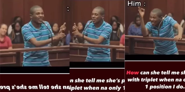 It can’t be mine, I only did 1round, 1 position and 1minute – Man tells court as wife is pregnant with triplets (Video)
