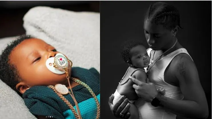 Singer Bella Shmurda captures the hearts of many as he unveils the face of his baby boy (Photos)