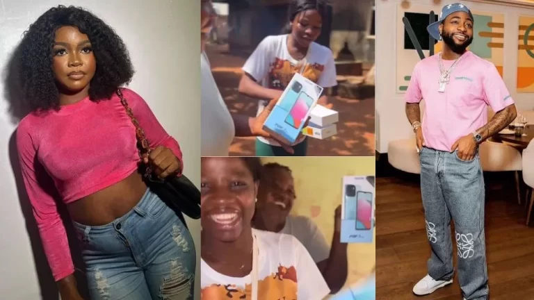 Heartwarming moment Davido’s daughter Okoli Adeleke buys new phones for her mother, sisters and friend (Video)