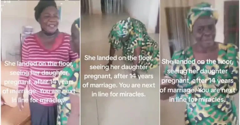 Mother falls on the floor in tears as daughter gets pregnant after 14 years of marriage
