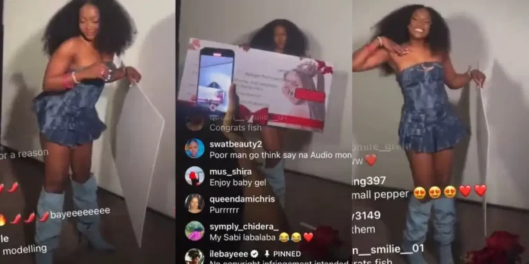 “Child of grace” – Ilebaye receives ₦3.5 million naira cheque and other gifts from fans