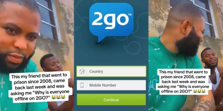 “Why is everyone offline on 2go?” – Nigerian man released from prison after 15 years asks friend, causes stir online