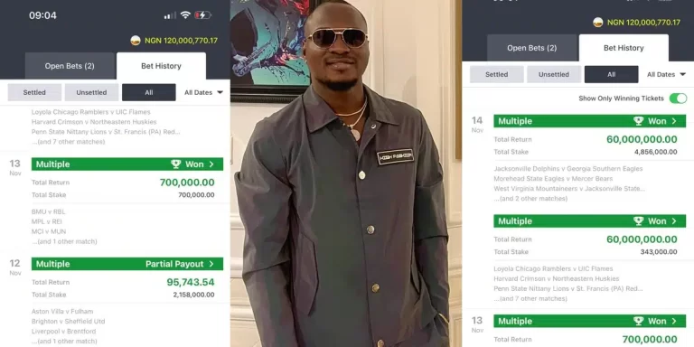 “God is still on the throne changing lives” – Nigerian man shares receipts as he wins ₦180 million on SportyBet in three days