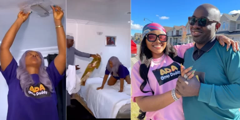 Watch moment Mercy Aigbe husband caught her doing ceiling challenge (Video)