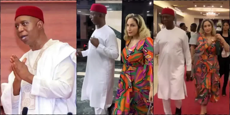 “Regina is for local outing” – Reactions as Ned Nwoko steps out with his 4th wife Laila for an international event (Video)