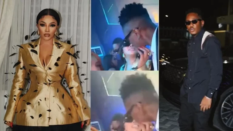 “All of you wants to kiss this guy, I just pity his future wife” – Reactions trail video of Toke Makinwa and actor Timini at a nightclub (Watch)