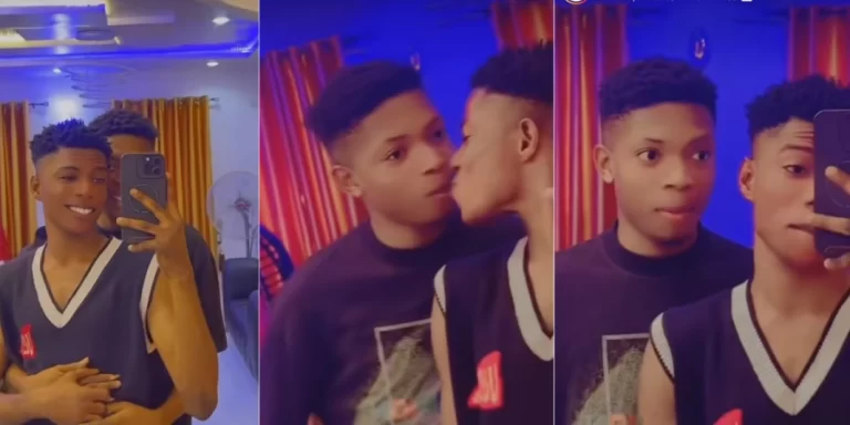 “It is finished” – Reactions as 2 young Nigerian men share loved-up moments (Video)