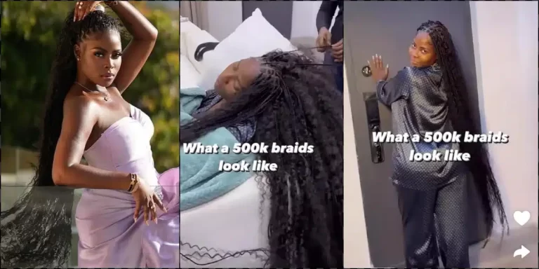 “Work harder” – Khloe advises as she flaunts N500K braids (Video)