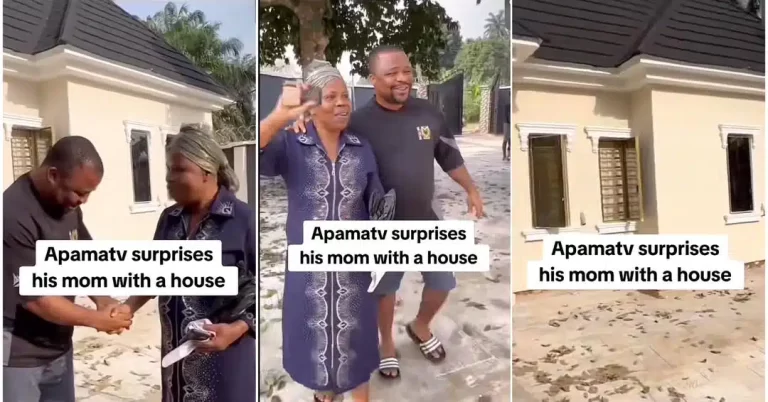 ”I told my mum that I will surprise her this Christmas” – Apama writes as he surprises mother with dream house (Video)
