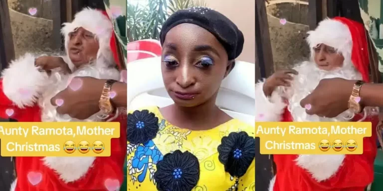 “Mama Christmas” – Video of Aunty Ramota’s Santa costume sparks laughter on social media (Video)