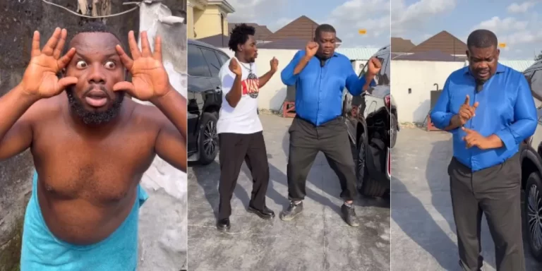 “This is massive creativity” – Don Jazzy dresses like Sabinus as he jumps on Nasboi’s hit song Umbrella, video trends (Watch)