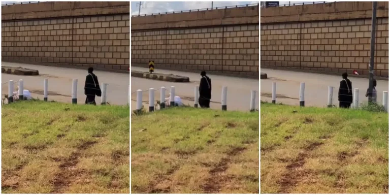 “Is he an Orphan? ” – Young man walks home alone after finishing school in his graduation gown