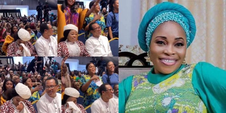 “This is emotional” – Gospel singer Tope Alabi breaks into tears as audience members serenade her with her songs at an event (Video)