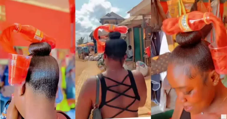 “See creativity” – Lady’s creative hairstyle stirs reaction as she flaunts it in trending video