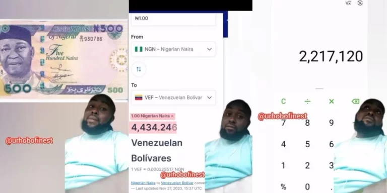 “Here I come” – Nigerians express excitement as N500 equals to N2.2M in Venezuela, video trends (Watch)