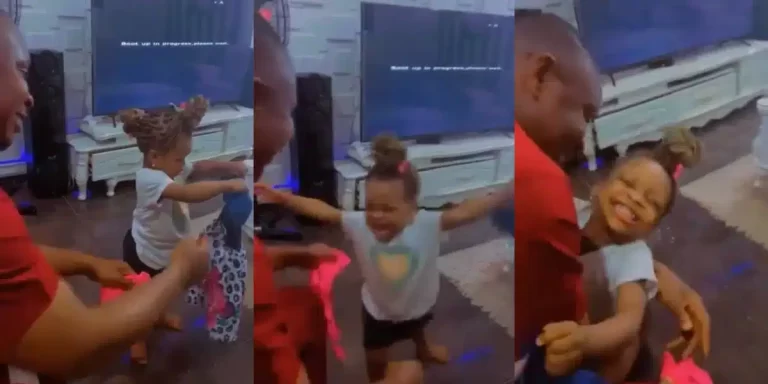 Little girl rejoices as her father buys new dress for her (Video)
