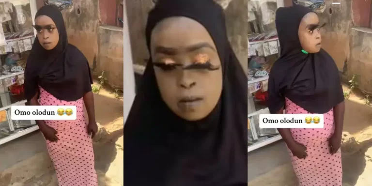 “Who do her makeup?” – Nigerian lady breaks the internet with a heavy makeover and oversized eyelashes