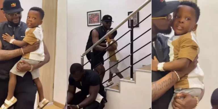 “This is so beautiful to watch” – Adorable video of Kizz Daniel and his son Jehlani melts many hearts (Watch)