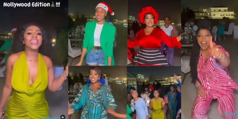 “Nollywood Edition” – Mercy Eke, Nancy Isime, Shaffy Bello, Linda Osifo and others join the “I’m not” challenge at Rita Dominic Xmas party (Video)