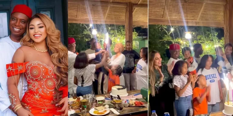 Regina Daniels stirs reactions as she celebrates husband, Ned Nwoko’s birthday with co-wife, Laila
