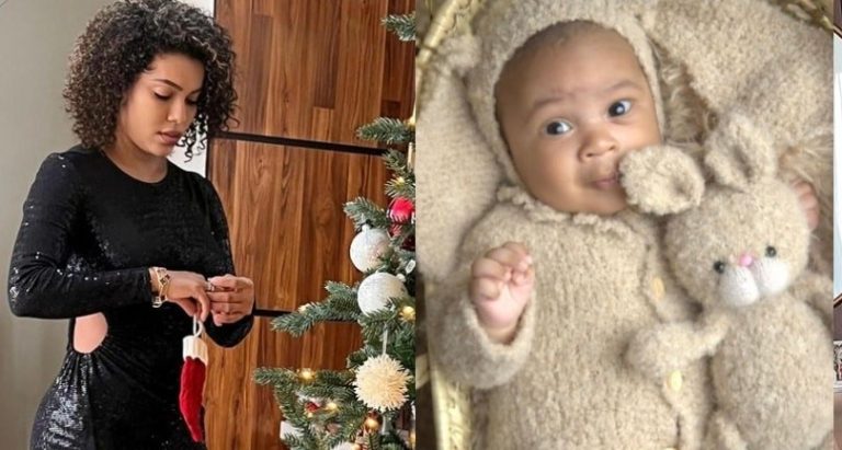 “It can only be God” – Maria Chike shows off son’s face amid Christmas celebration