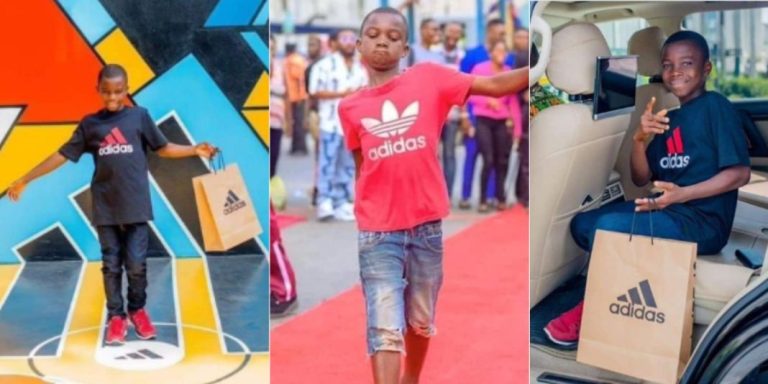 Nigerian boy who went viral at Aba fashion week 2023 becomes Adidas ambassador (Photos)