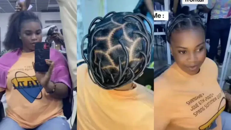 “I dey cut my coat according to my size” – Lady says as she shows off Christmas hair