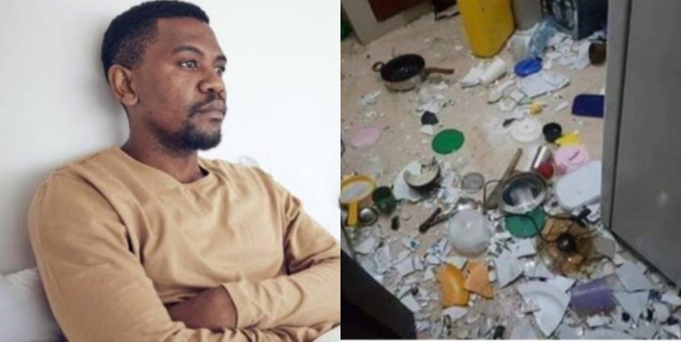 Abuja man in shock after his girlfriend of one-month destroyed his apartment because she suspected he traveled to Ilorin to cheat