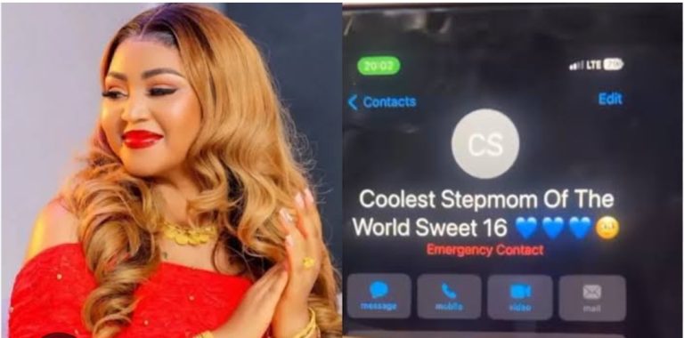 “Coolest stepmom of the world, sweet 16” – Regina Daniels reveals charming way her stepson saved her name