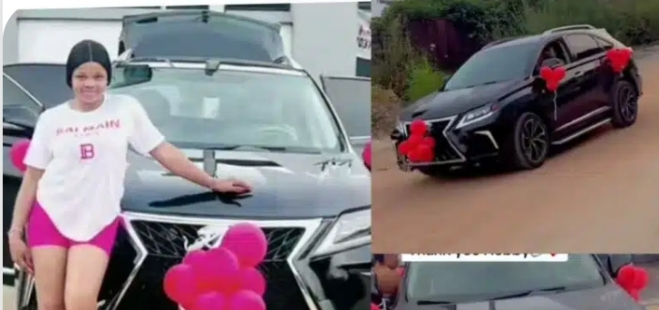 “I pray to marry a man that will appreciate me” – Reactions as Lady receives Lexus as push gift from hubby