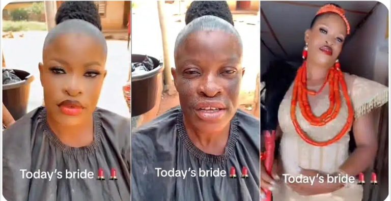 Reactions as talented make-up artist transforms bride’s face on wedding day