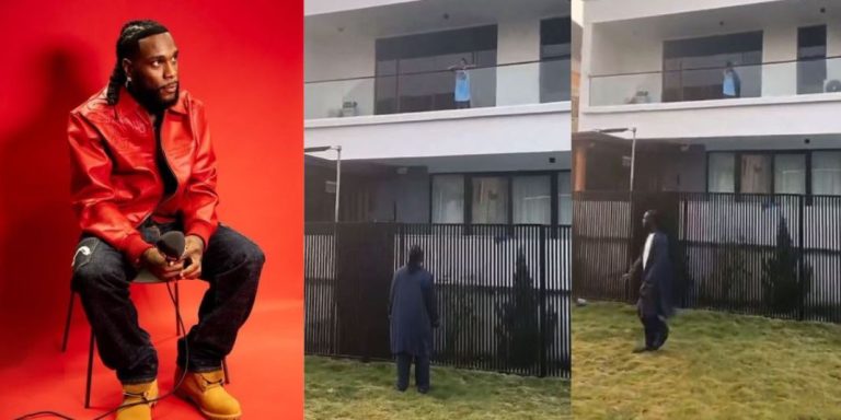 “He’s a caring man” – Burna Boy spotted checking on one of his neighbours who is ill, video trends (Watch)