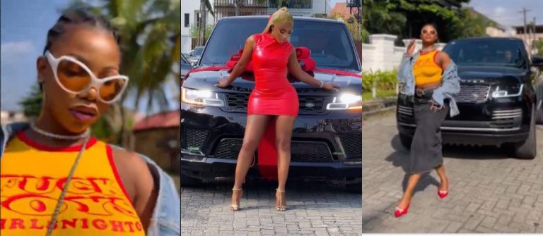 “Is she me?” – Tacha shades Mercy Eke as she flaunts her Range Rover days after Mercy did the same (Video)