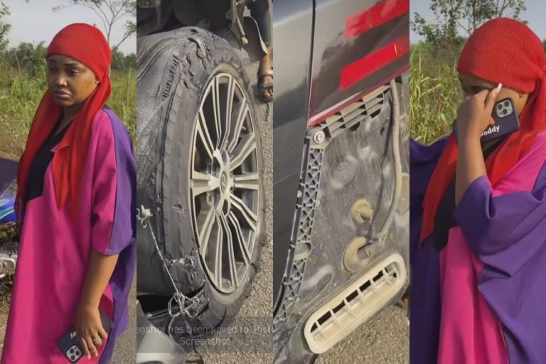 “The scariest day of my life” – Mercy Aigbe escapes death as car tyre burst on highway (Video)