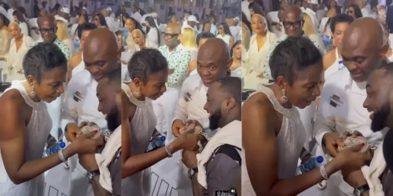 Tony Elumelu wife reaction to Davido N577million diamond-encrusted necklace trends online (Video)