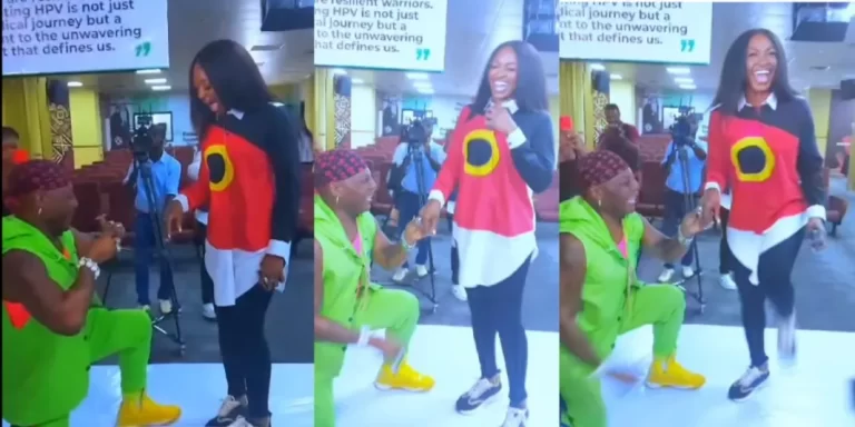 Charly Boy sparks reactions as he proposes to Kate Henshaw at an event, shares the secret of their young looks (Video)
