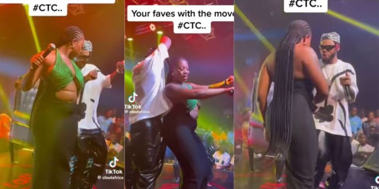 “My guy don learn from powerful women” – Video as dancer Pocolee refuses to rock BBNaija’s Angel while dancing at an event (Watch)