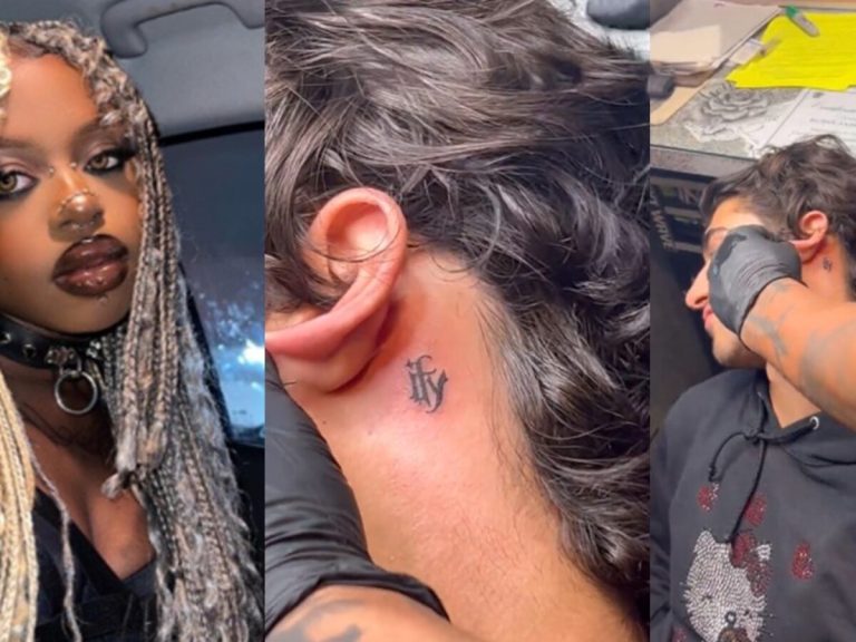 Oyibo man tattoos Nigerian girlfriend’s name on his neck (Video)