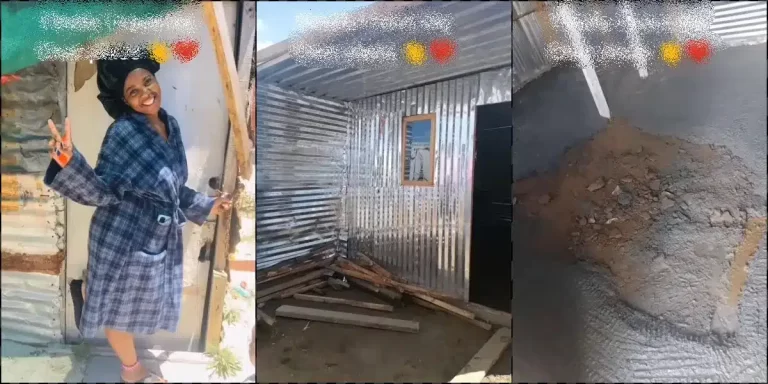 “Finally I have my own space” – Lady celebrates as she builds a house for herself