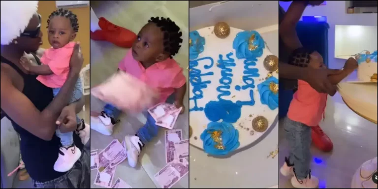 “This boy resemble him papa, na mohbad get this pikin” – Reactions as Mohbad’s friend buys cake for Liam, celebrates his 8 months