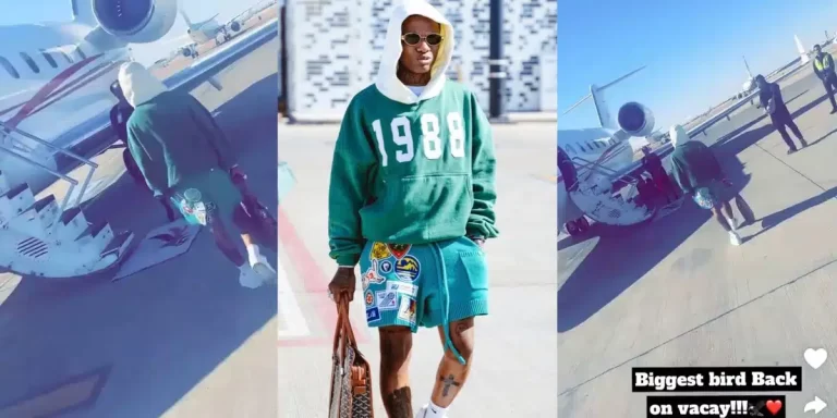 ”With another bags of money” – Wizkid returns to Lagos in a multi-million naira private jet after Saudi Arabia show