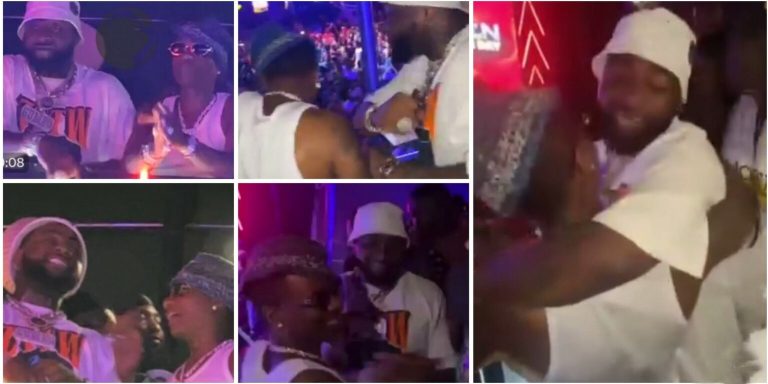 “They look good together, happiness wan wound Wizkid” – Fans react to Wizkid and Davido sharing a hug, dancing together at Lagos beach (Video)