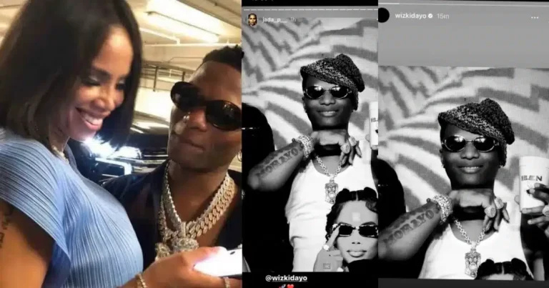 “Be like na one-sided love” – Reactions as Wizkid crops out Jada P from photo they took together, as she shares the full photo